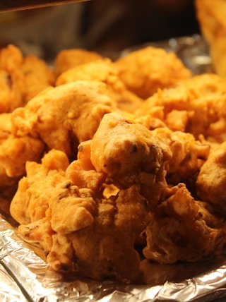 a pile of fried chicken