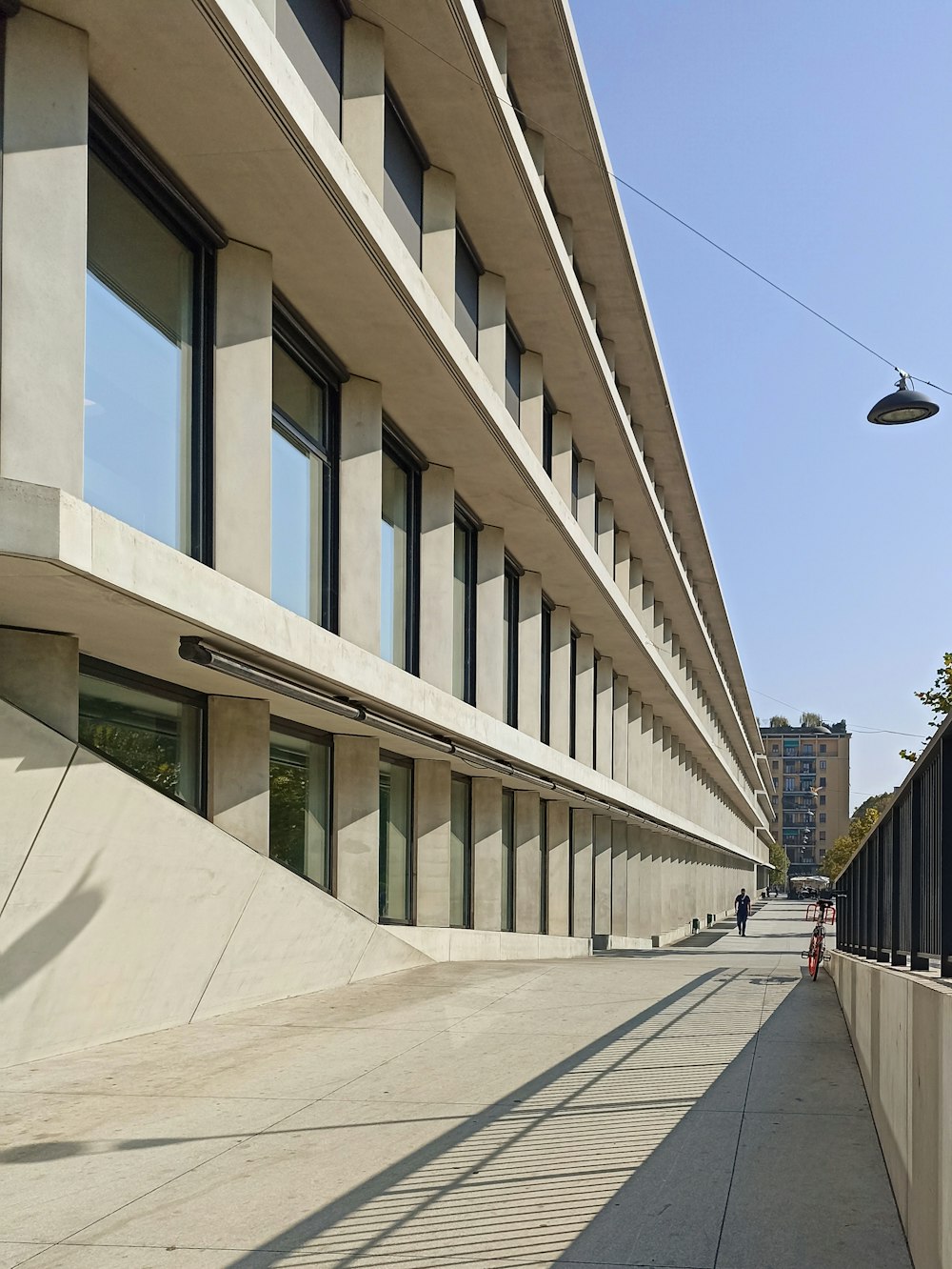 a building with a walkway