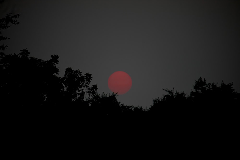 a red moon in the sky