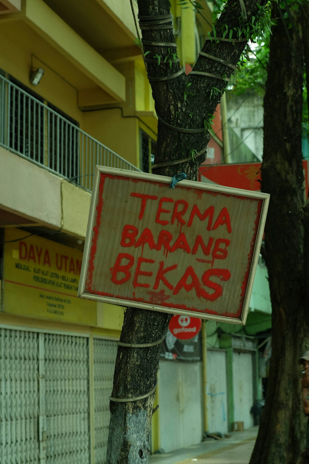 a sign on a pole