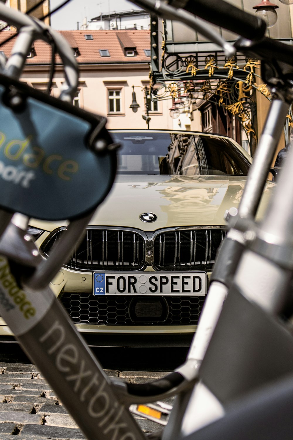 a close up of a car's front mirror