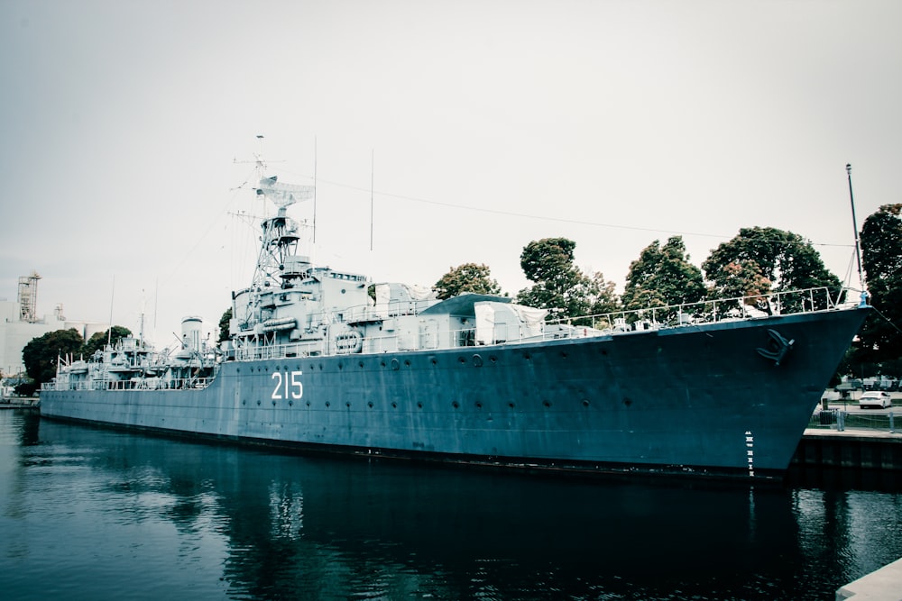 a large ship in the water