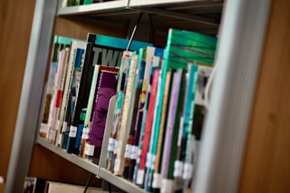 a shelf with books on it