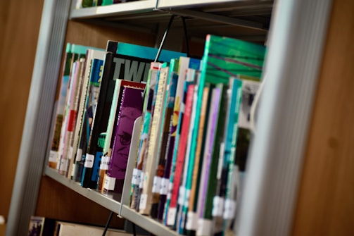 a shelf with books on it