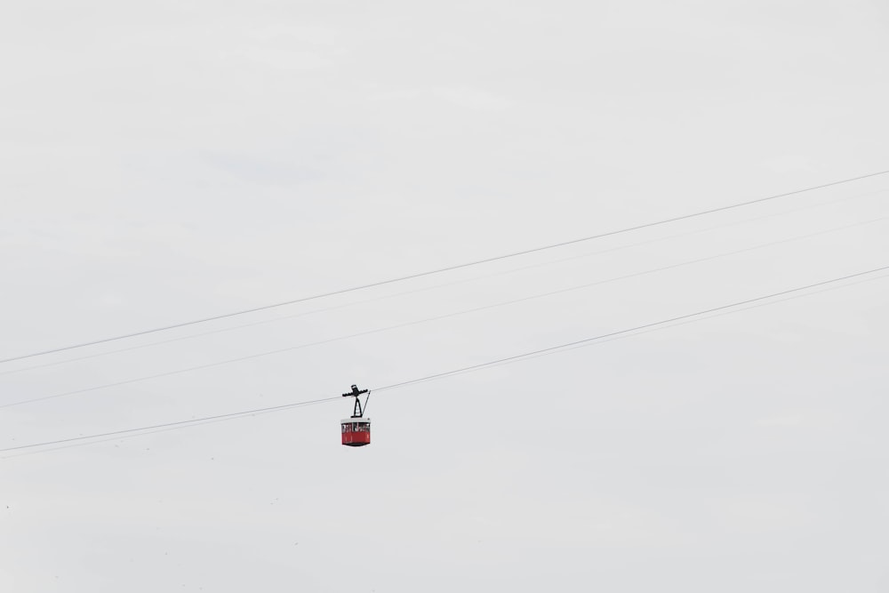 a red cable car