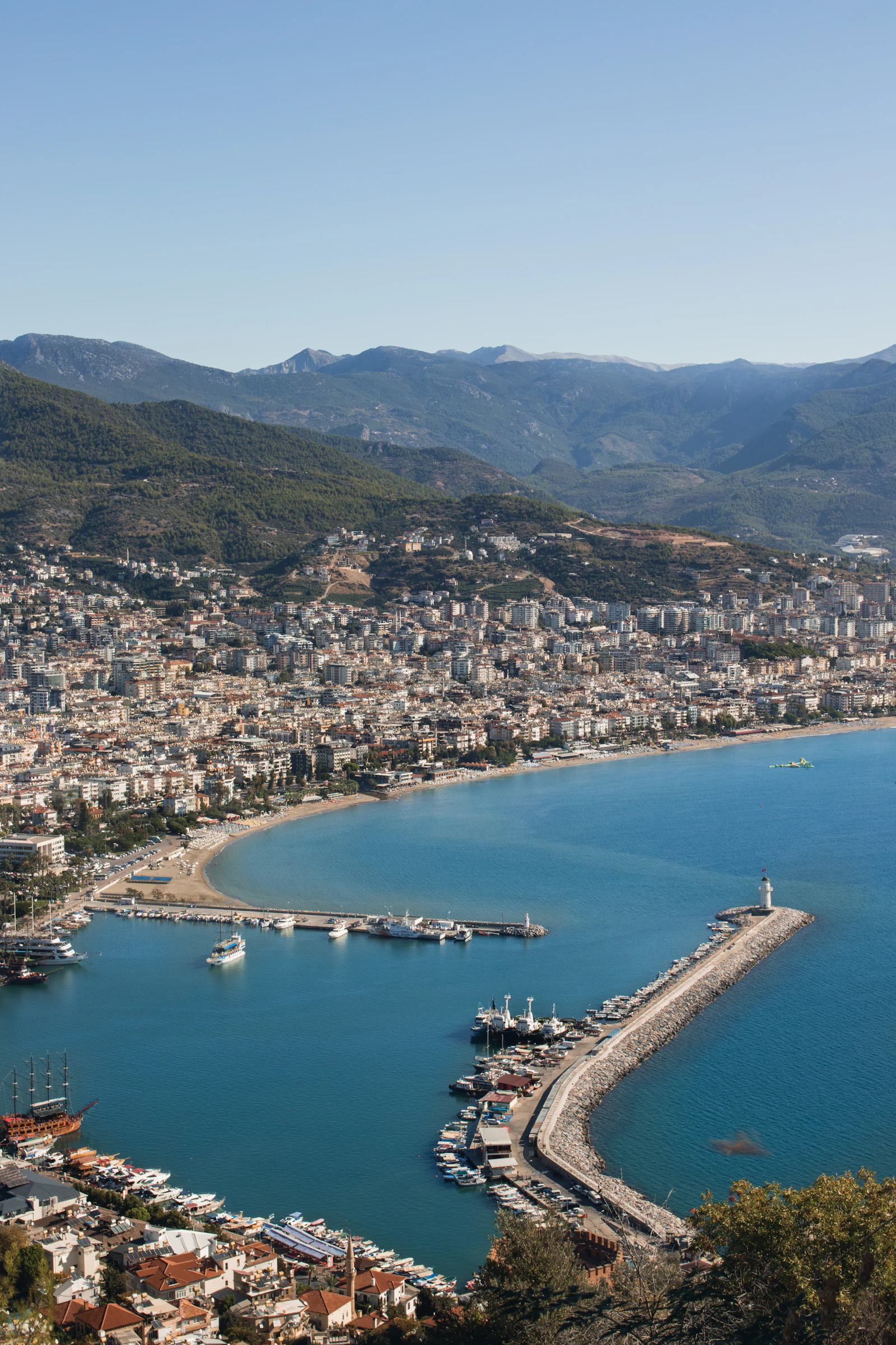 Coastal city view in Antalya province