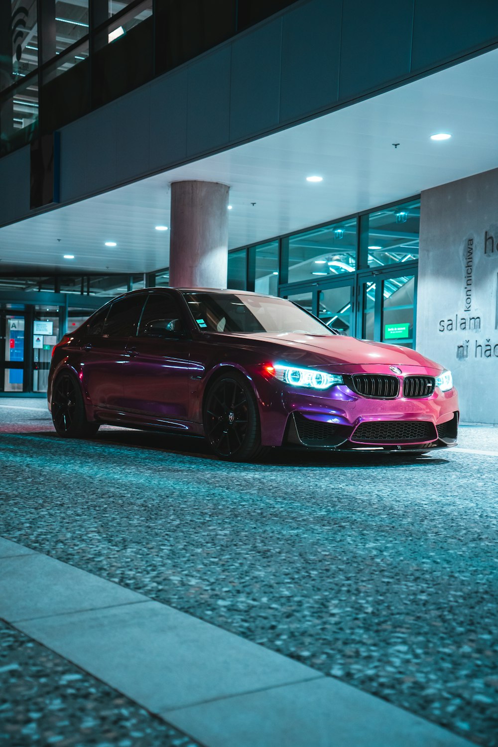 a car parked outside a building