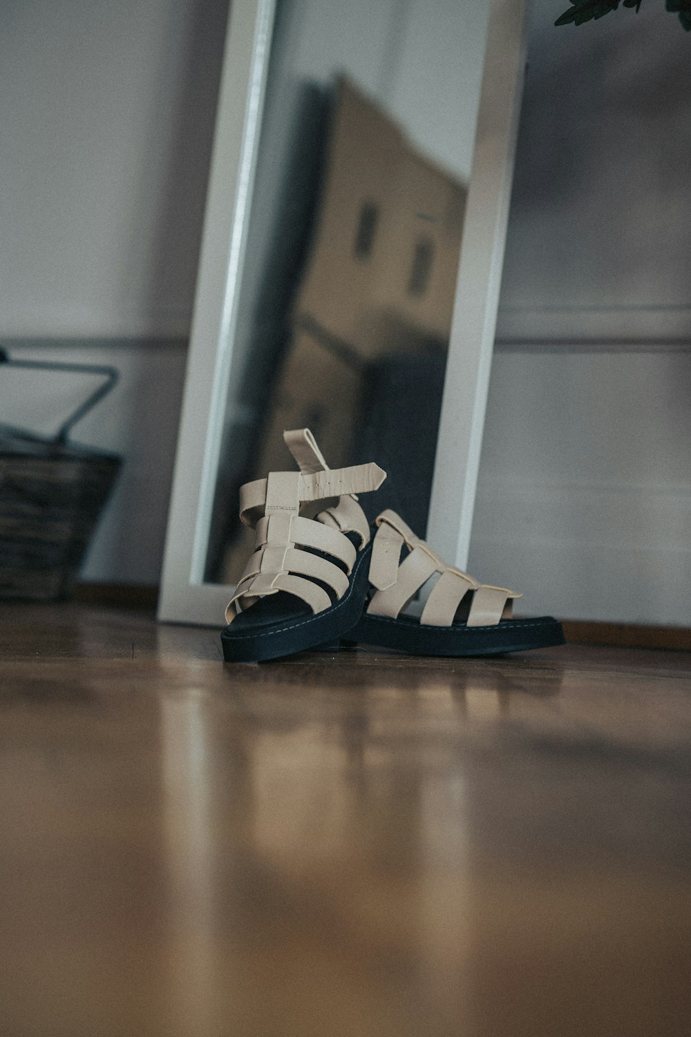 a pair of shoes on a table