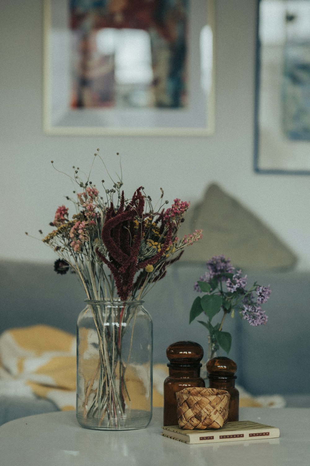 a vase with flowers