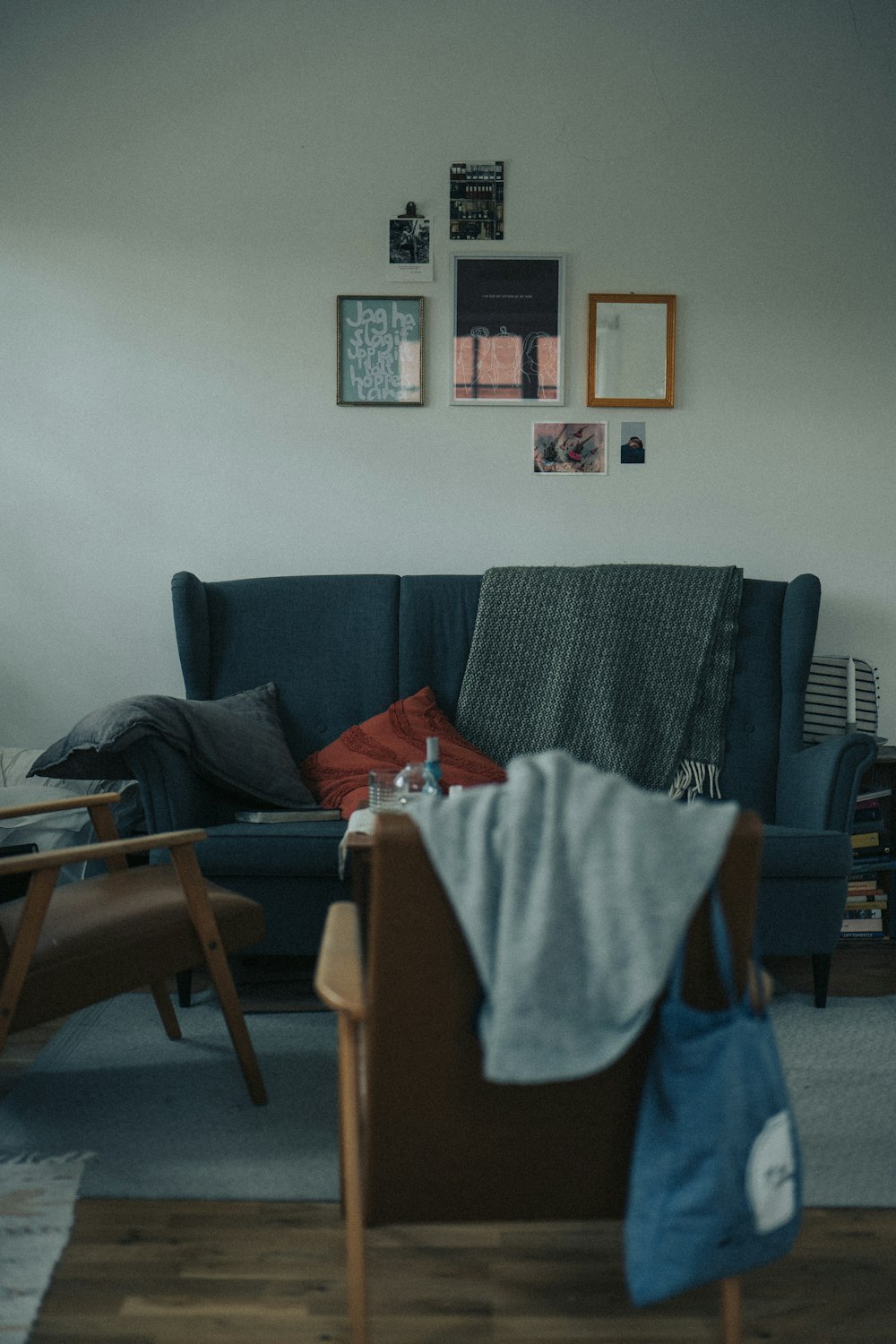 a person lying on a couch