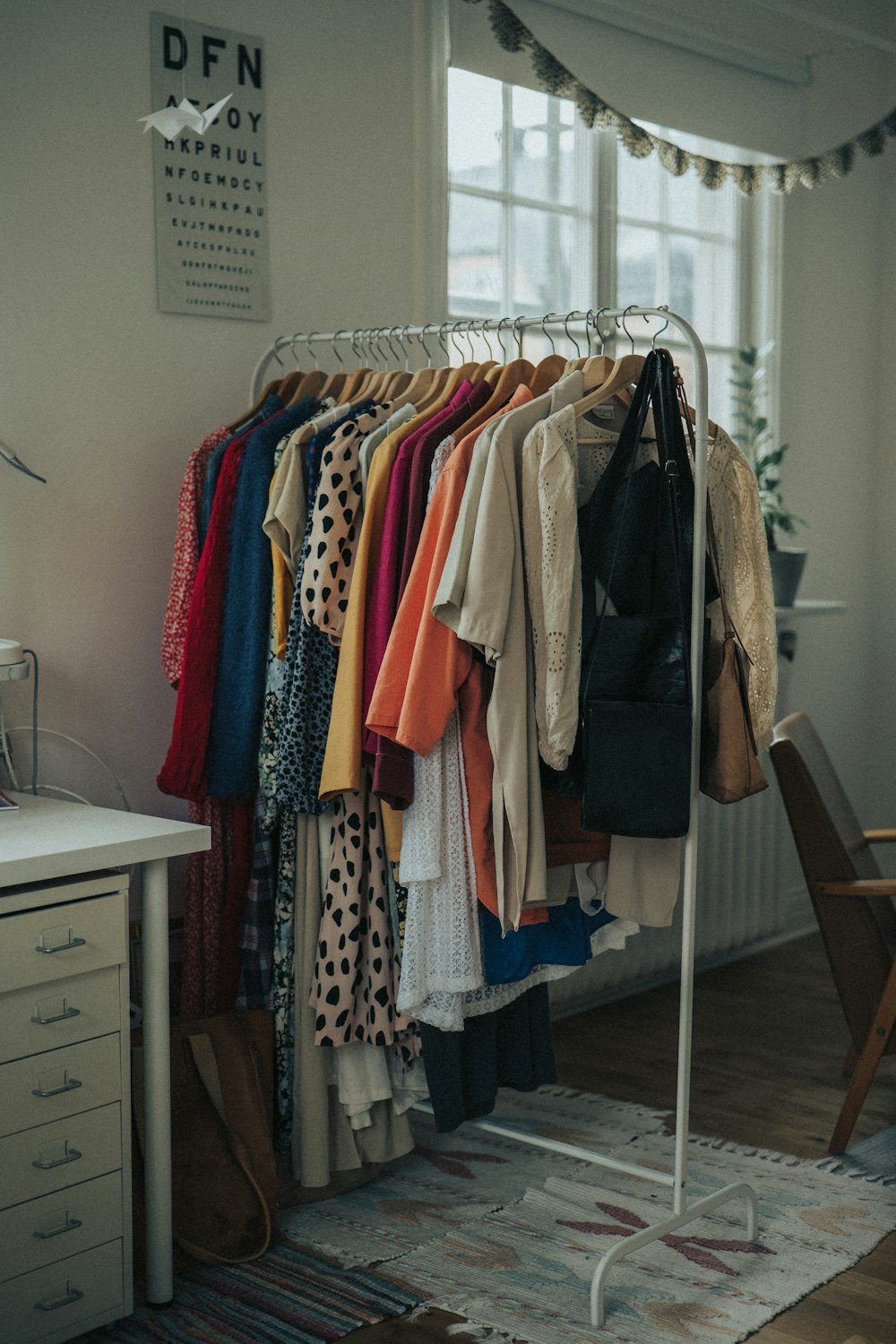 a closet full of clothes