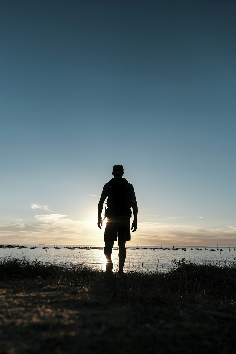 a person walking on a beach