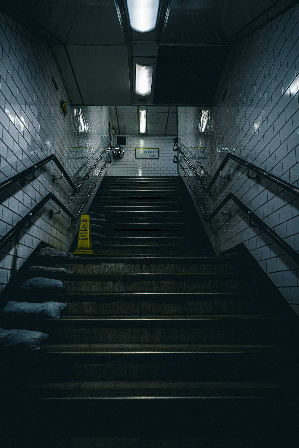 a staircase in a building