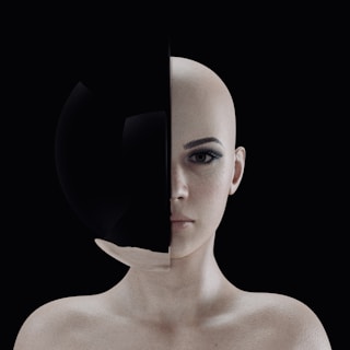 a person with a large head