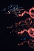 Abstract light trails symbolizing data flow and automation in marketing.