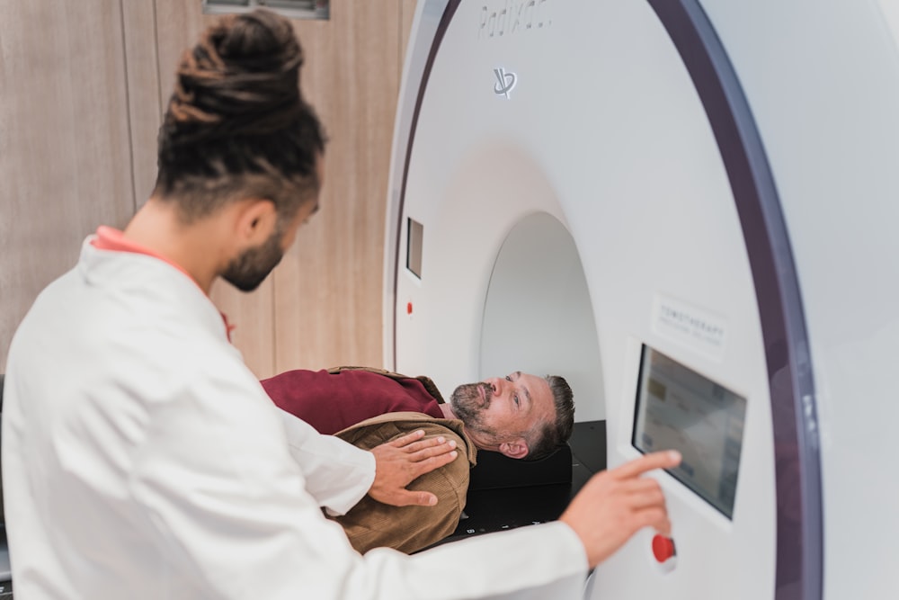 a doctor examining a patient