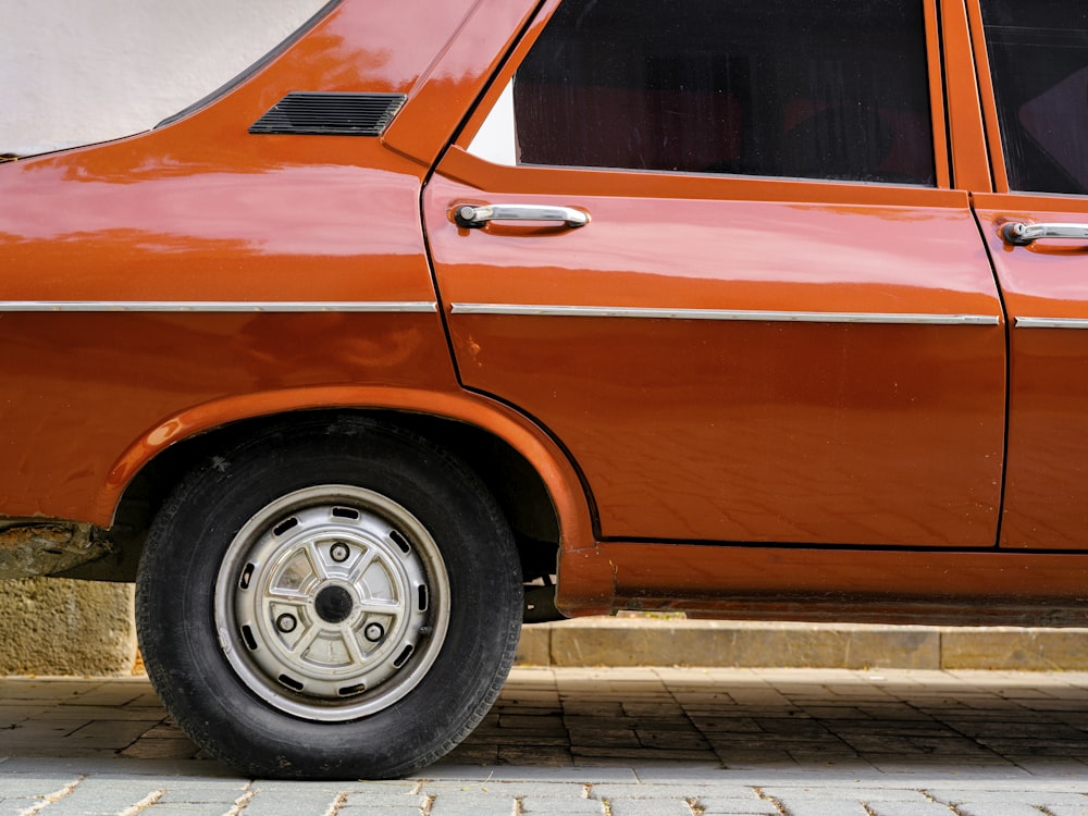 a car parked on the side of a road