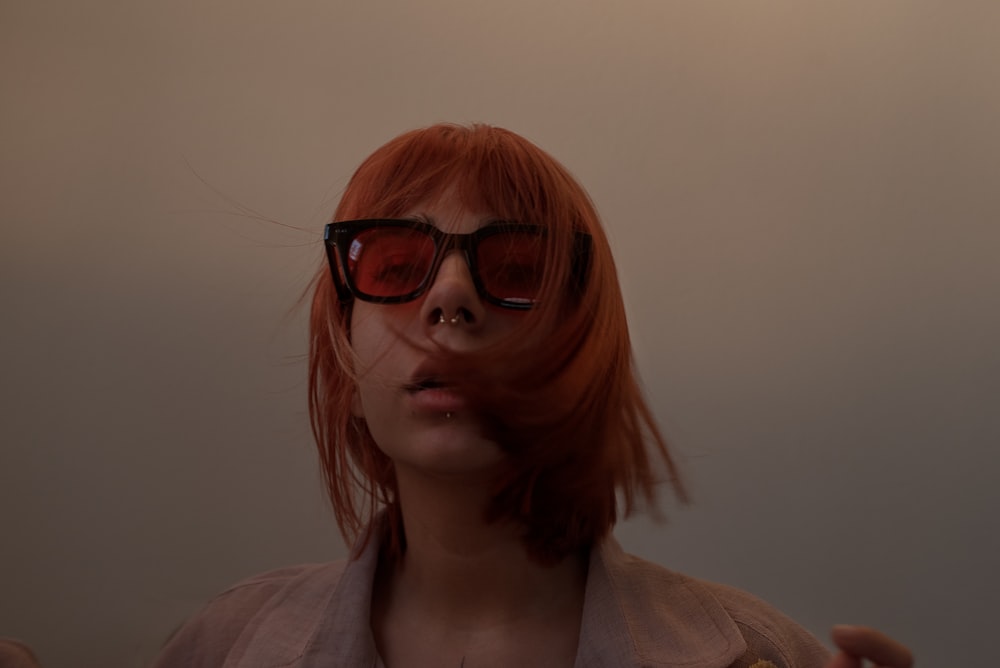 a woman wearing sunglasses