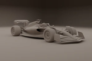 a white car with wheels