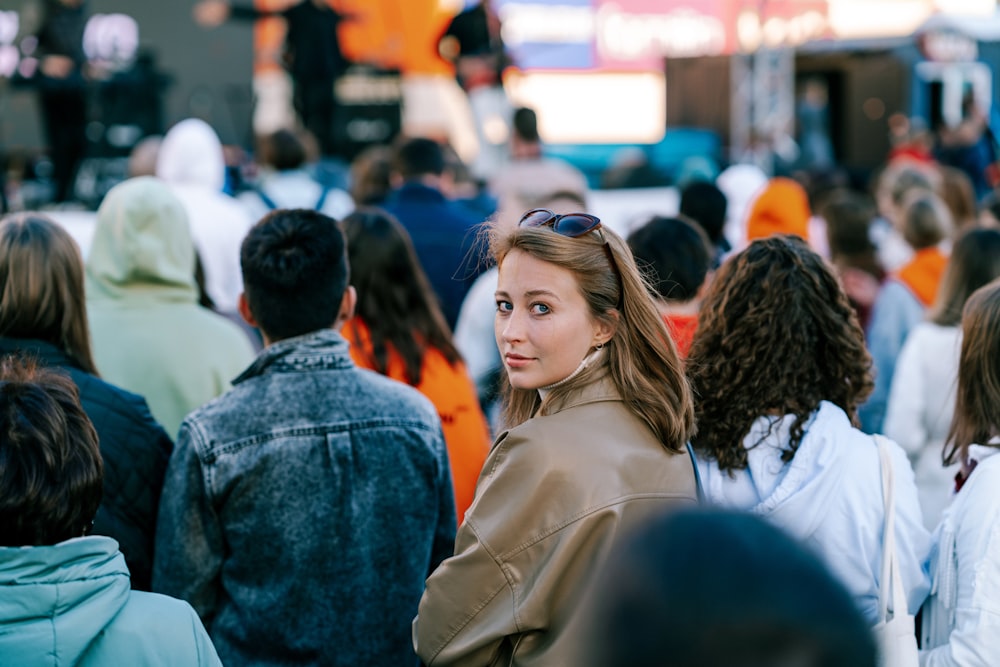 a person in a crowd