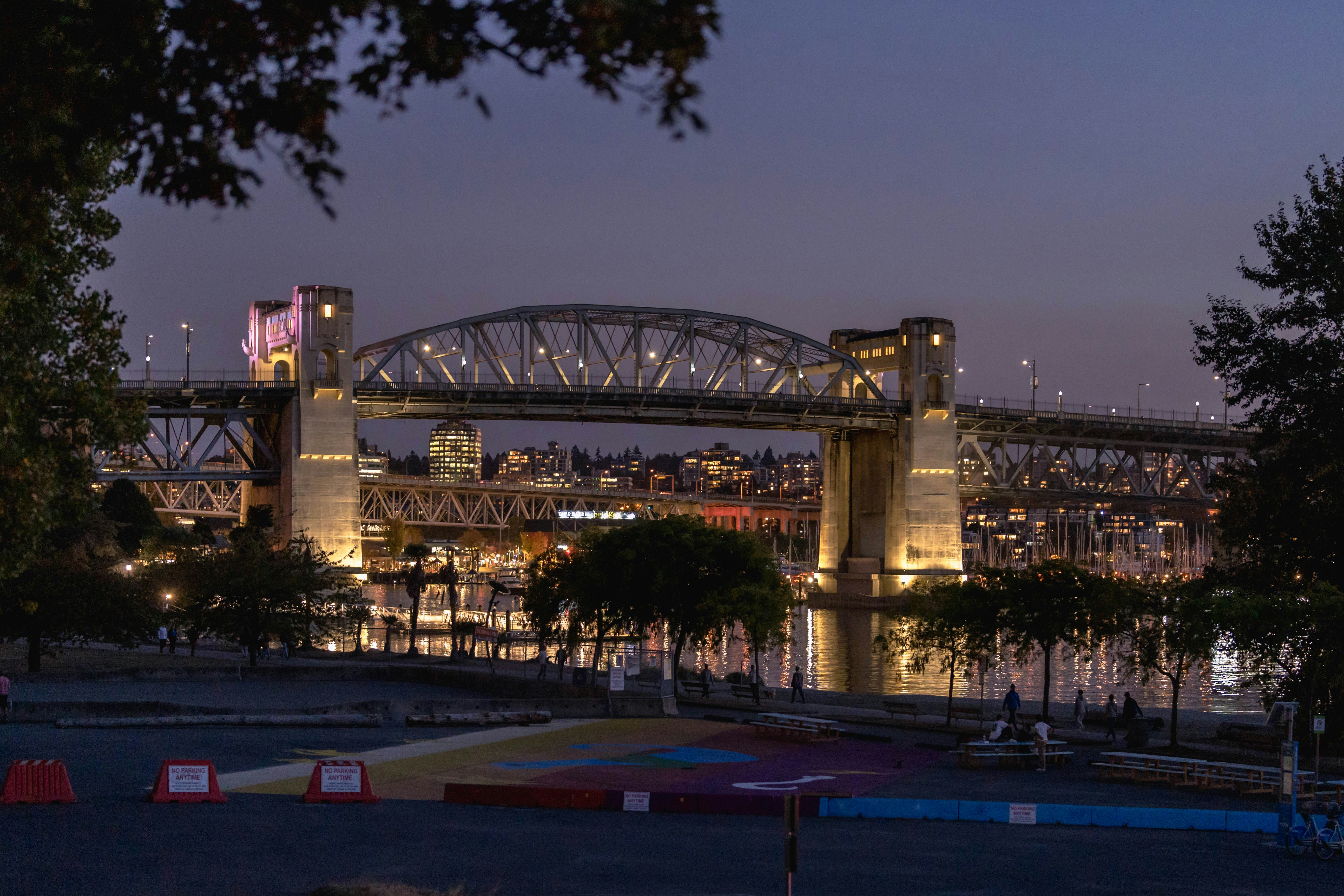 a large bridge with a pool