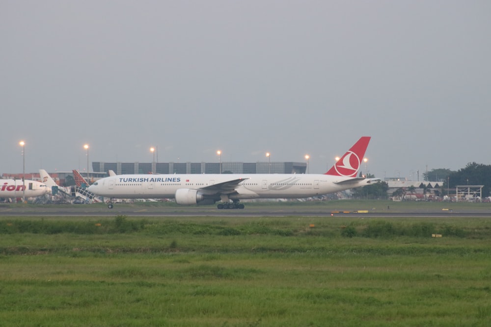 a large airplane on the runway