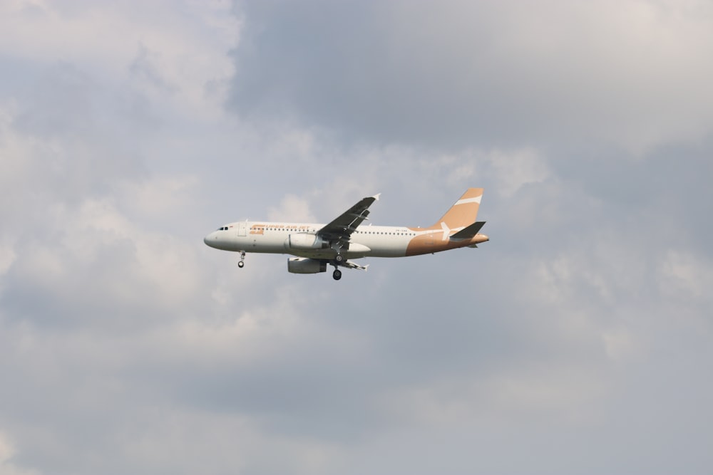 an airplane flying in the sky