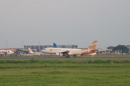 a large airplane on the runway