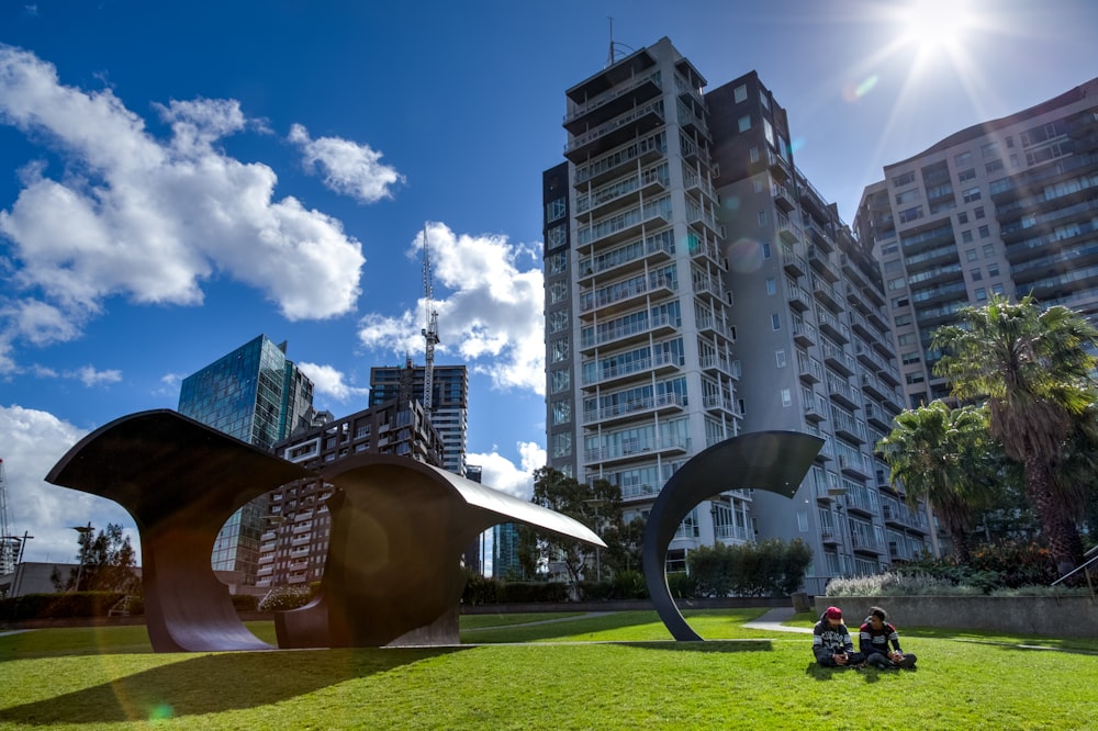 a sculpture in a park