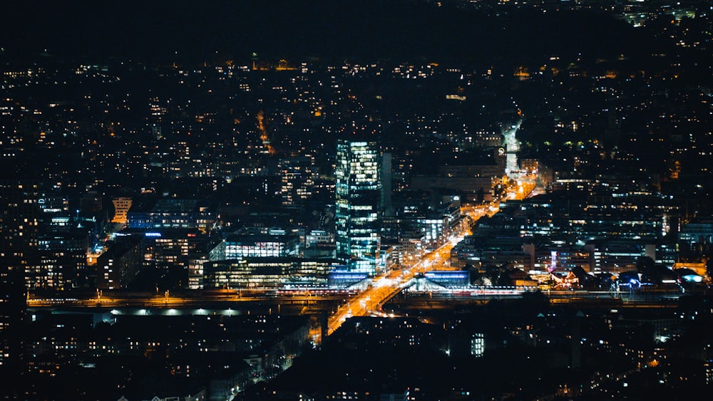 a city at night