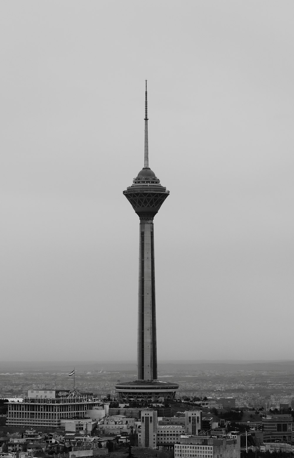 a tall tower in a city