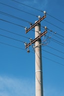 a pole with many wires