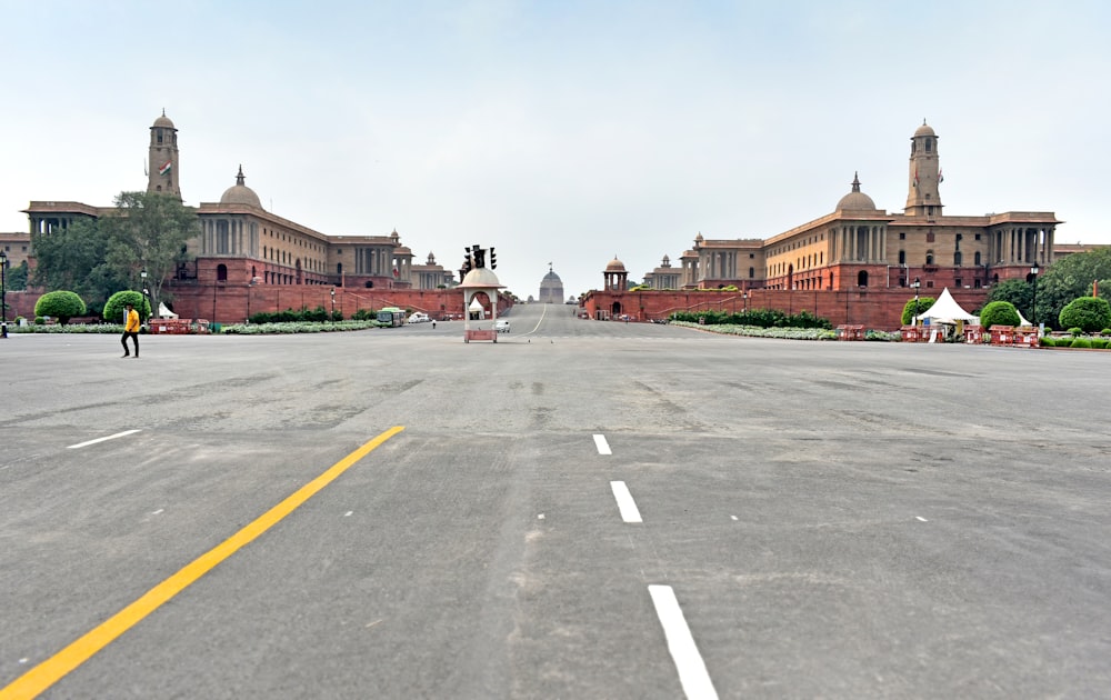 a person walking on a road