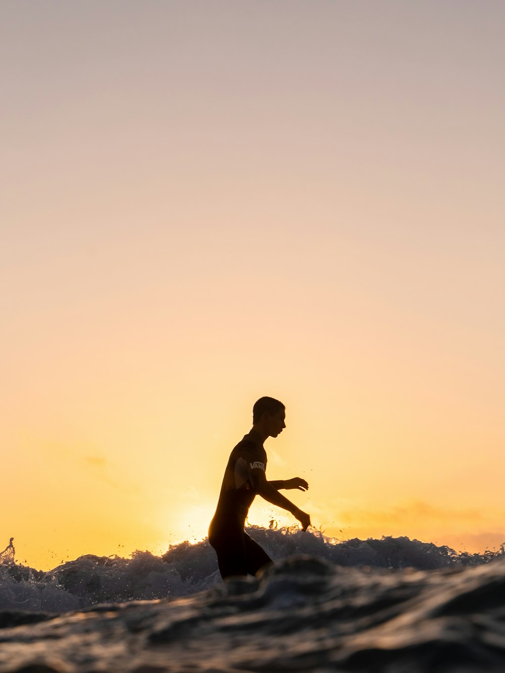 a man running on a beach