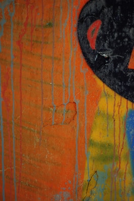 A modern art piece with bold colors and shapes.