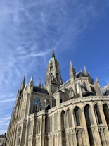 a large building with towers