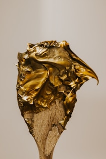 a golden statue of a person