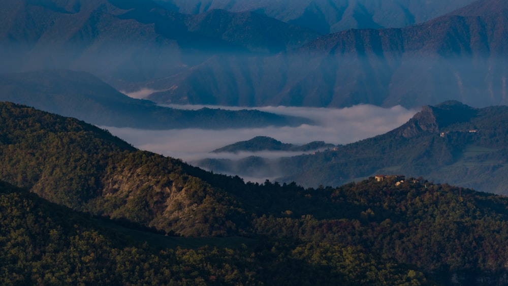 a valley between mountains