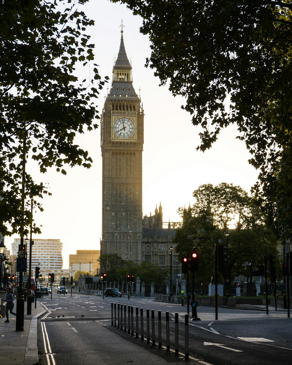 a clock tower in a city