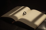 a book open with a lens