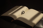 a book open with a lens