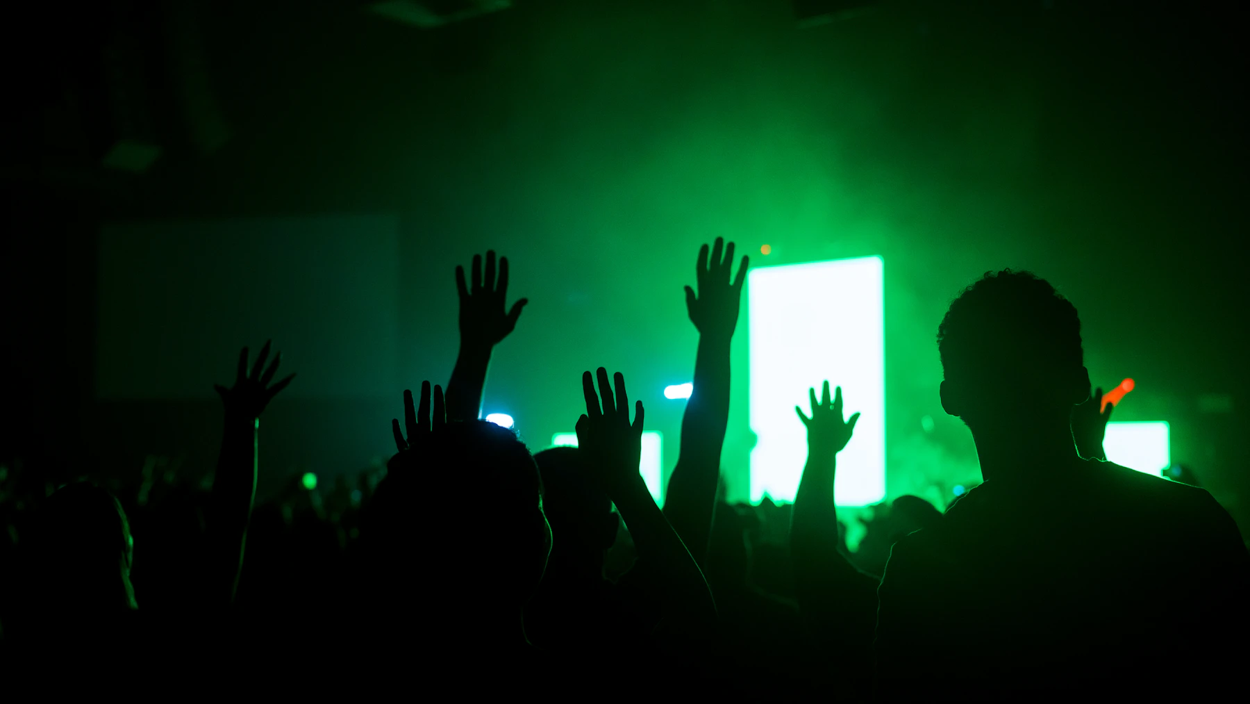 Audiencia reunida en un concierto de música en vivo