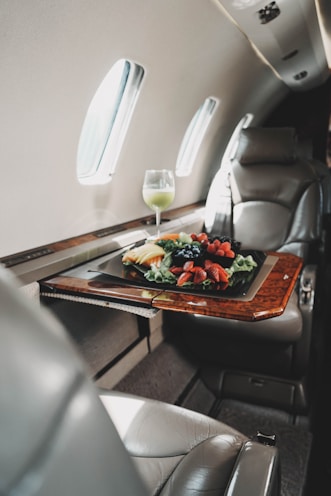 fruit display on private jet