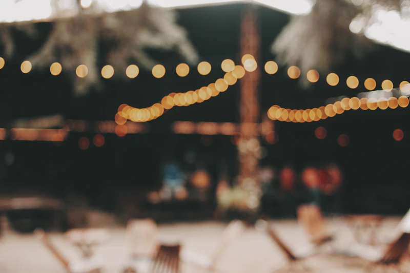 String lights hanging outdoors