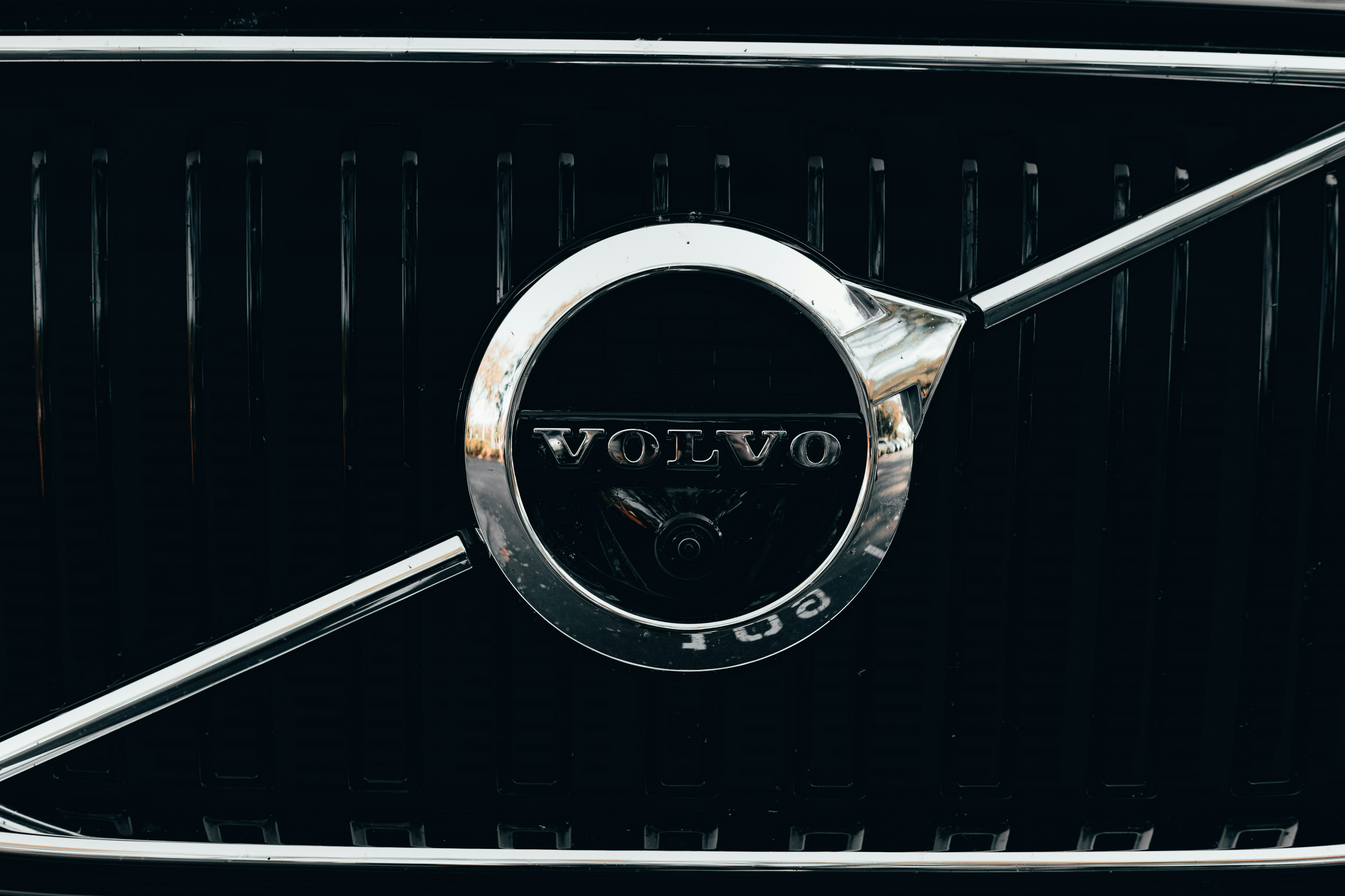 a close up of a car's logo