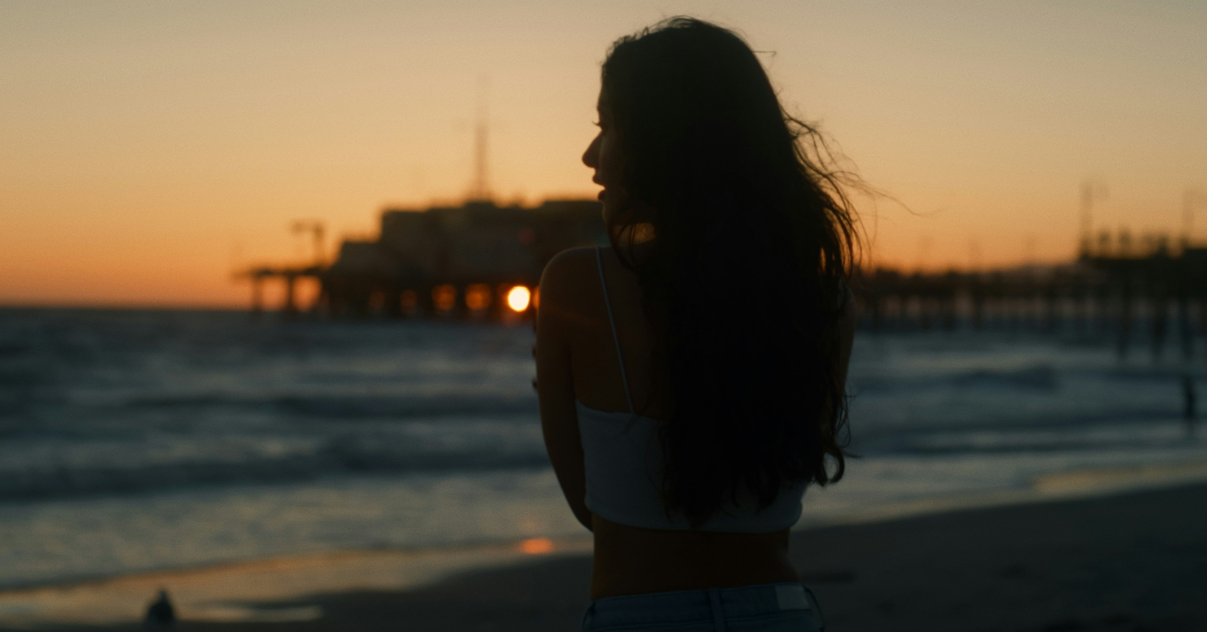 a person standing on a beach