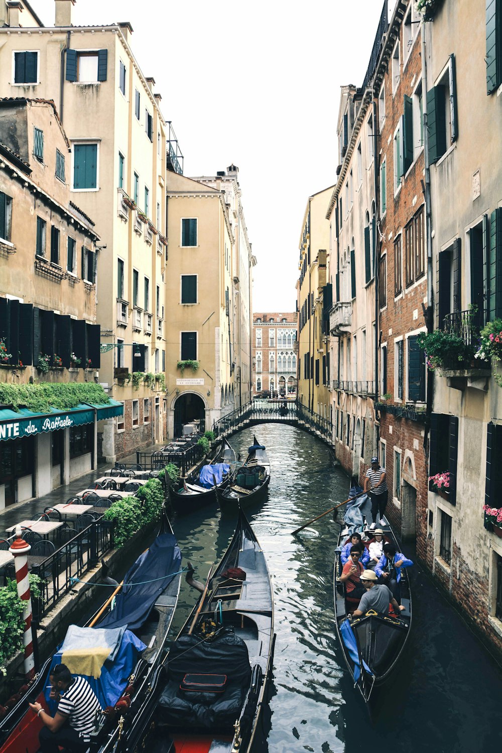 a canal with boats in it