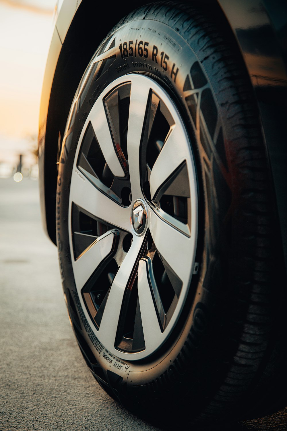 a close up of a tire