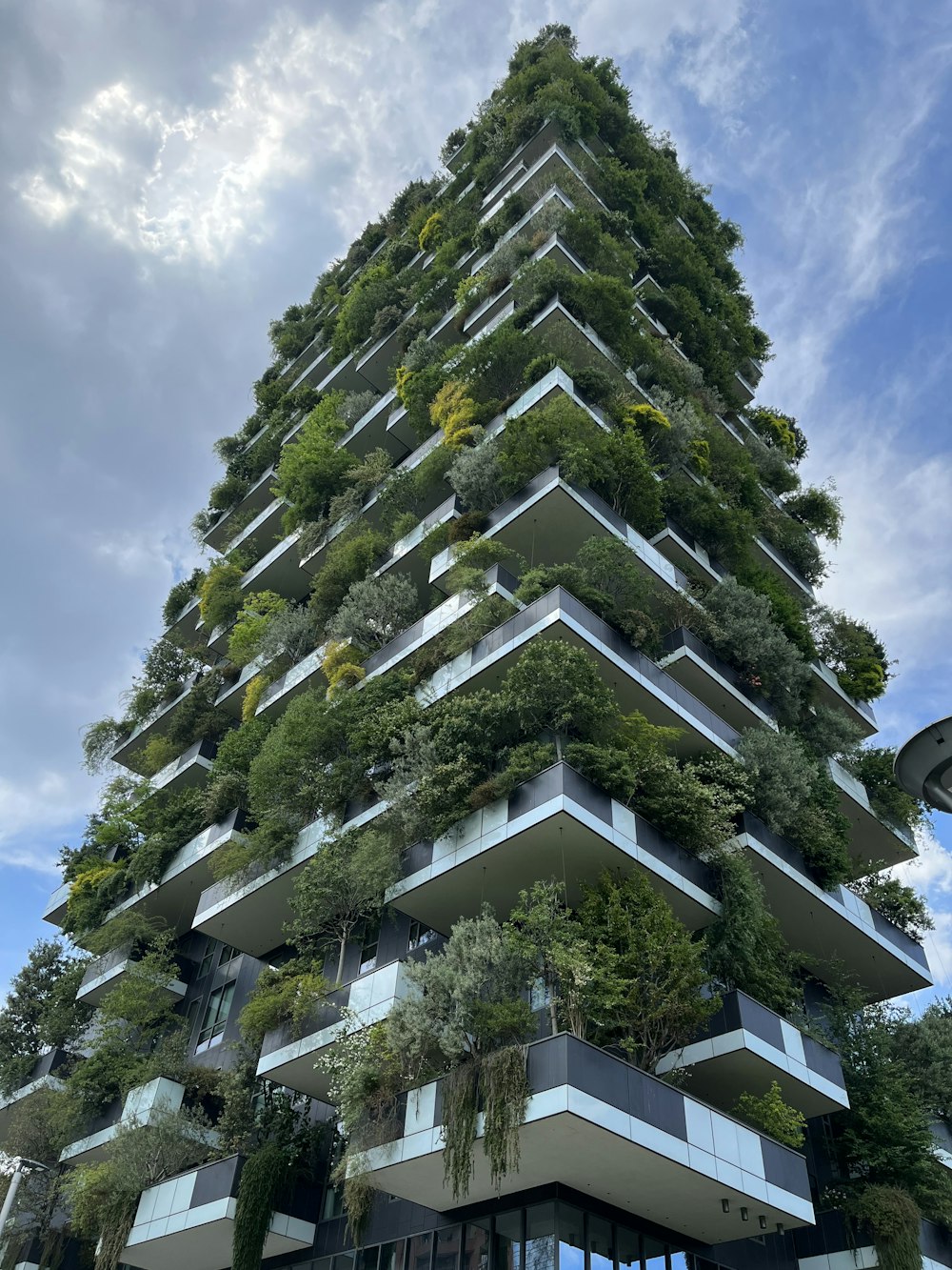 a building with trees on it