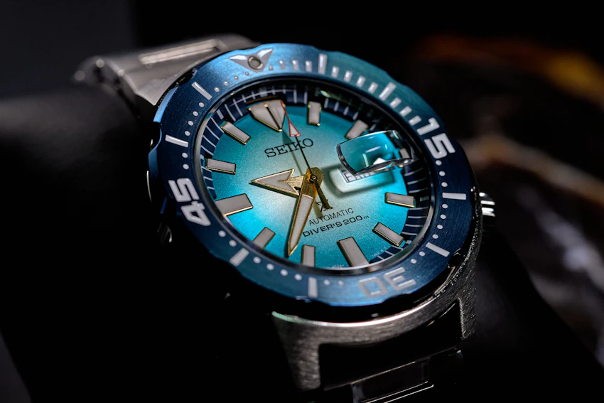 Close-up editorial photograph of a sport wristwatch